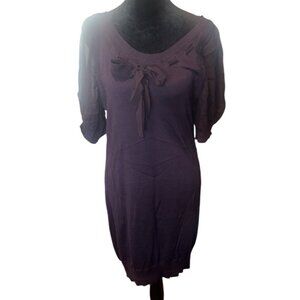 Stella McCartney Womens Silk Blend Dress Size 4 Purple With Bow Detail Made In C